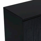White 4-Door Storage Cabinet with Wavy Stripe Design