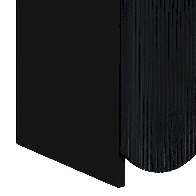 White 4-Door Storage Cabinet with Wavy Stripe Design