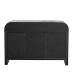 Curved Sideboard - Natural Wood Finish - Gold Handles - 3 Doors