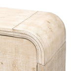 Curved Sideboard - Natural Wood Finish - Gold Handles - 3 Doors