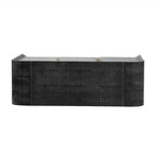 Curved Sideboard - Natural Wood Finish - Gold Handles - 3 Doors