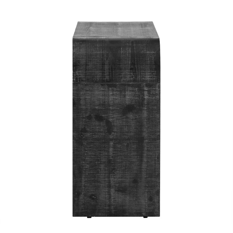 Curved Sideboard - Natural Wood Finish - Gold Handles - 3 Doors