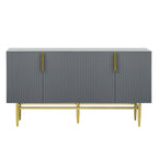Black 60" 4-Door Sideboard with Gold Metal Accents