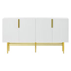 Black 60" 4-Door Sideboard with Gold Metal Accents