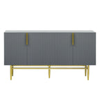 Black 60" 4-Door Sideboard with Gold Metal Accents