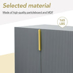 Black 60" 4-Door Sideboard with Gold Metal Accents