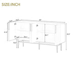Black 60" 4-Door Sideboard with Gold Metal Accents