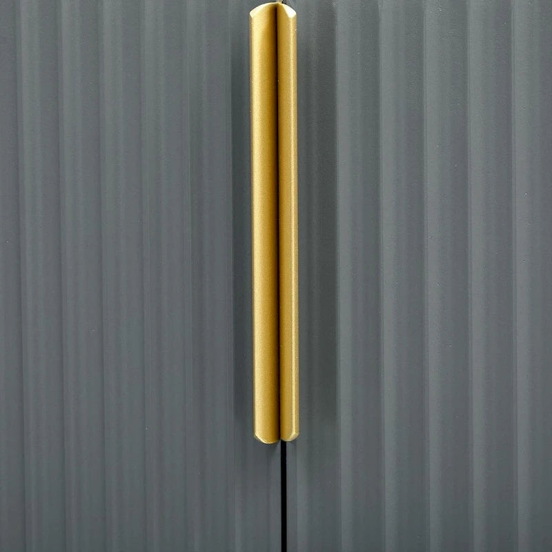 Black 60" 4-Door Sideboard with Gold Metal Accents