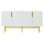 Black 60" 4-Door Sideboard with Gold Metal Accents