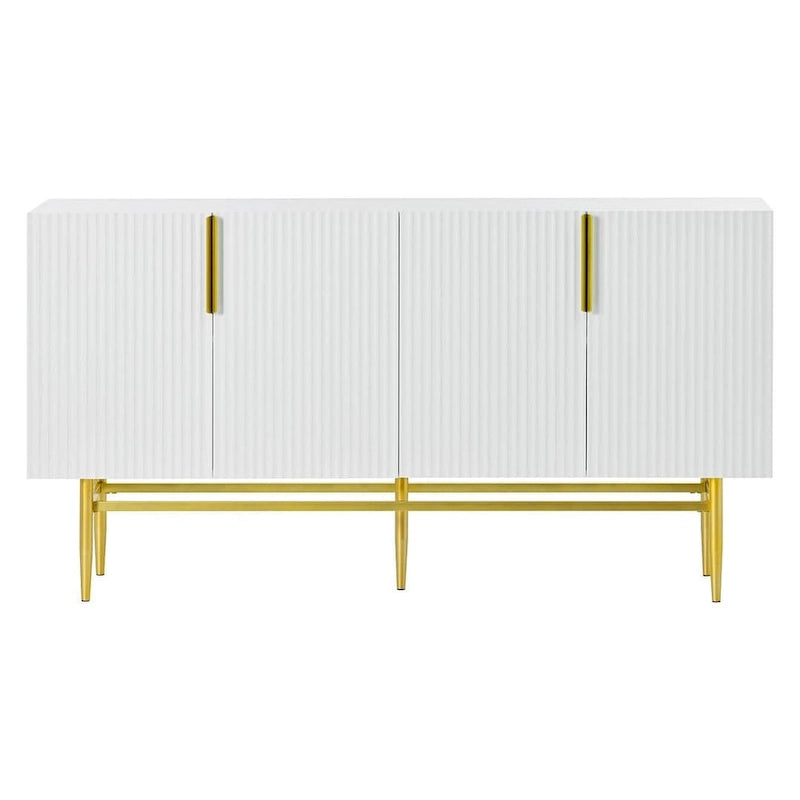 Black 60" 4-Door Sideboard with Gold Metal Accents