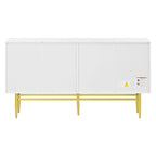 Black 60" 4-Door Sideboard with Gold Metal Accents