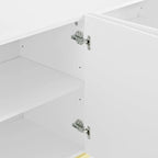 Black 60" 4-Door Sideboard with Gold Metal Accents