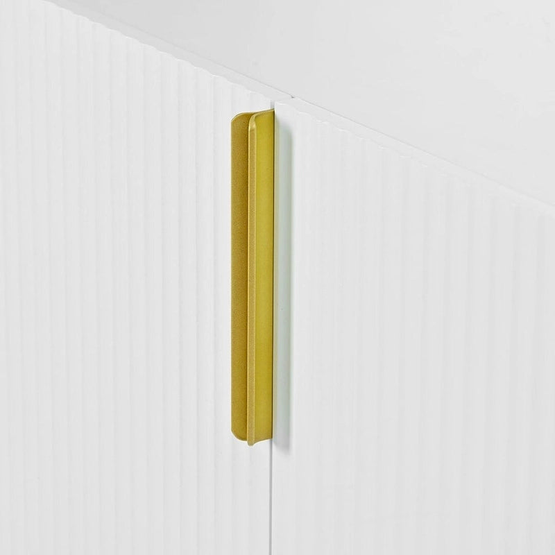 Black 60" 4-Door Sideboard with Gold Metal Accents