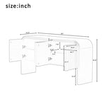 4-Door Storage Cabinet - Striped Design - Pine Legs - MDF