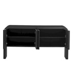 4-Door Storage Cabinet - Striped Design - Pine Legs - MDF