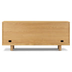 Natural Oak Sideboard - Arched Cane Doors - 70" Wide - 3 Cabinets