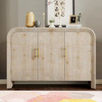 Wood 2-Door Storage Sideboard with Metal Handles
