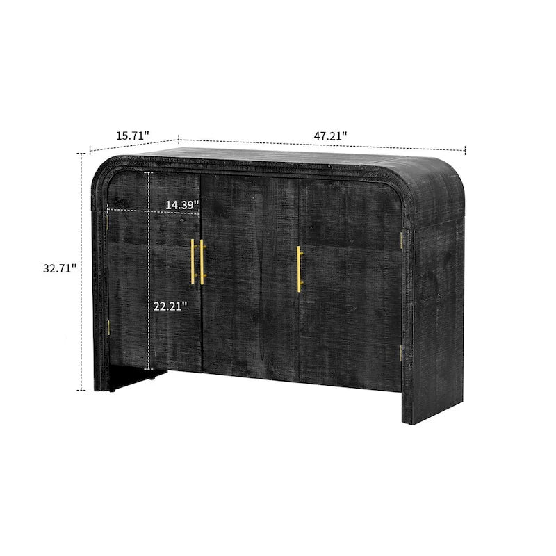 Wood 2-Door Storage Sideboard with Metal Handles