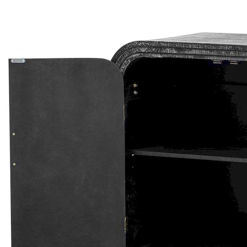 Wood 2-Door Storage Sideboard with Metal Handles