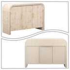 Wood 2-Door Storage Sideboard with Metal Handles