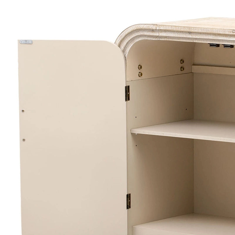 Wood 2-Door Storage Sideboard with Metal Handles