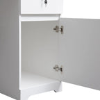 White Fluted Panel Storage Cabinet with Metal Handles