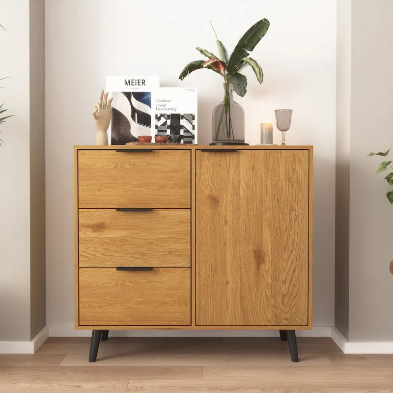 Storage Cabinet - 3 Drawers - Wood Legs - 31.5" Wide