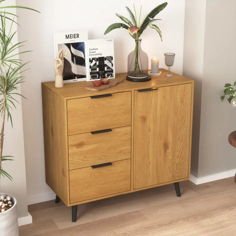 Storage Cabinet - 3 Drawers - Wood Legs - 31.5" Wide