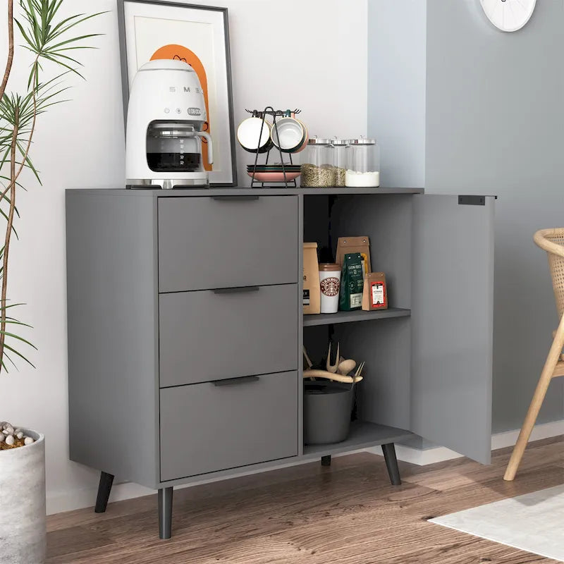 Storage Cabinet - 3 Drawers - Wood Legs - 31.5" Wide
