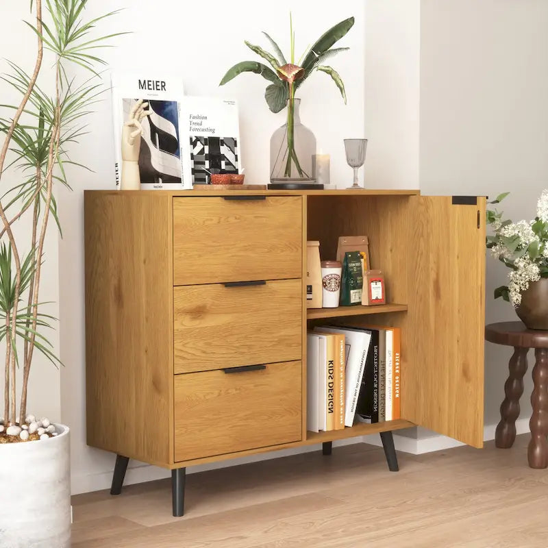 Storage Cabinet - 3 Drawers - Wood Legs - 31.5" Wide