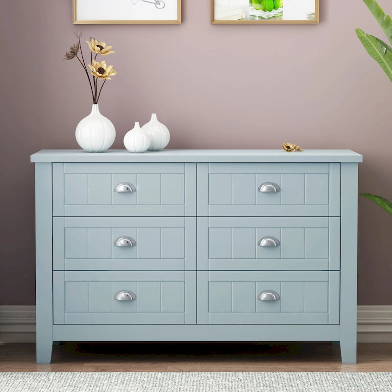 Sideboard Cabinet - Shell Handle - Birch Wood Frame - 47" Wide