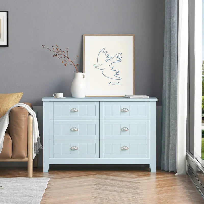 Sideboard Cabinet - Shell Handle - Birch Wood Frame - 47" Wide