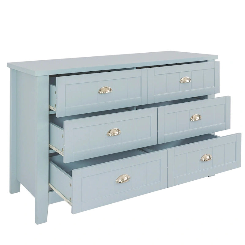 Sideboard Cabinet - Shell Handle - Birch Wood Frame - 47" Wide