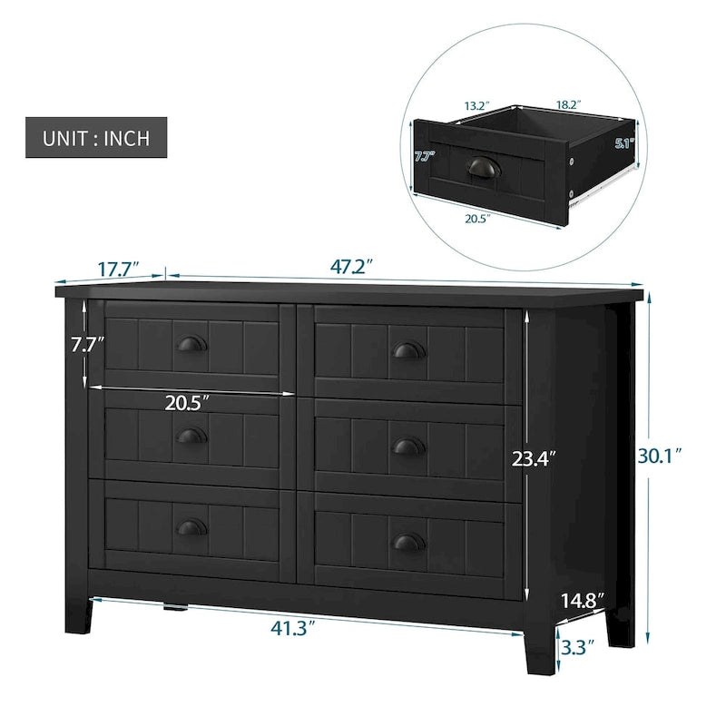 Sideboard Cabinet - Shell Handle - Birch Wood Frame - 47" Wide