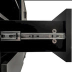 White and Wood 55" Storage Cabinet with Cup Holders