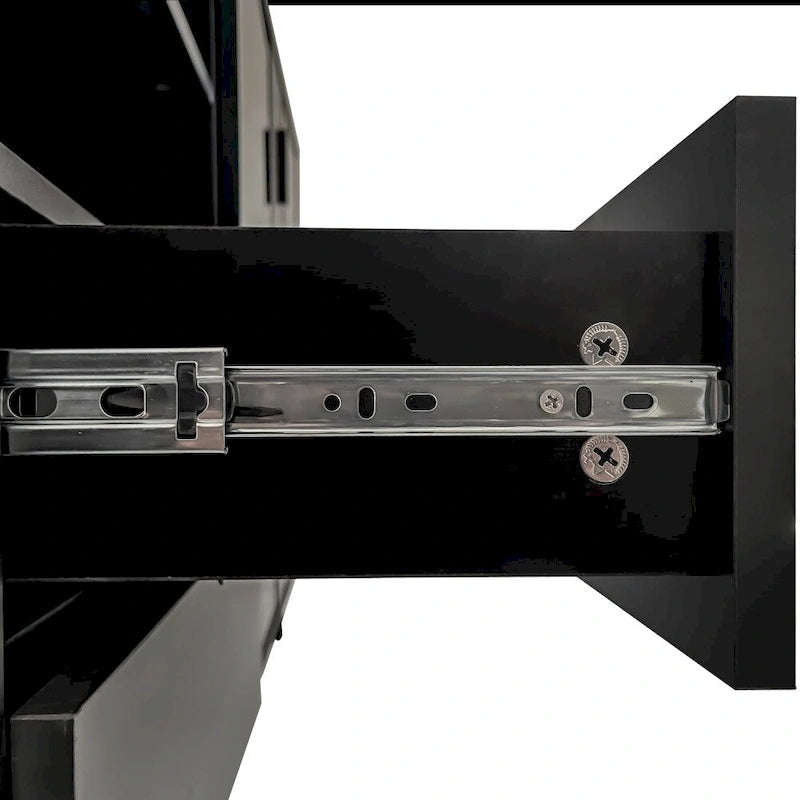 White and Wood 55" Storage Cabinet with Cup Holders