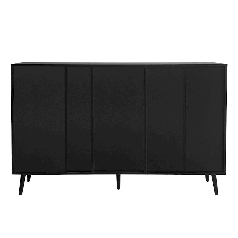 White and Wood 55" Storage Cabinet with Cup Holders