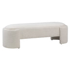 Shawn Boucle Round Bench with Round Half-Bezel Foot, Off-White