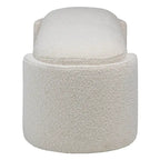 Off-White Boucle Oval Bench 54" with Half-Bezel Feet