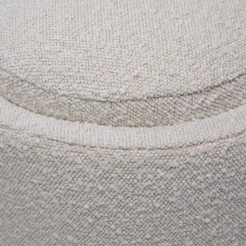 Off-White Boucle Oval Bench 54" with Half-Bezel Feet