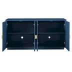 60" 4-Door Storage Sideboard with Diamond Pattern - Black/White/Navy