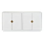 60" 4-Door Storage Sideboard with Diamond Pattern - Black/White/Navy