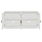 60" 4-Door Storage Sideboard with Diamond Pattern - Black/White/Navy