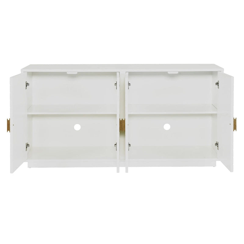 60" 4-Door Storage Sideboard with Diamond Pattern - Black/White/Navy