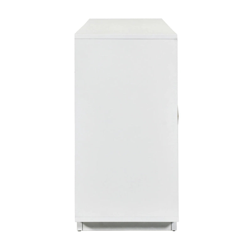 60" 4-Door Storage Sideboard with Diamond Pattern - Black/White/Navy