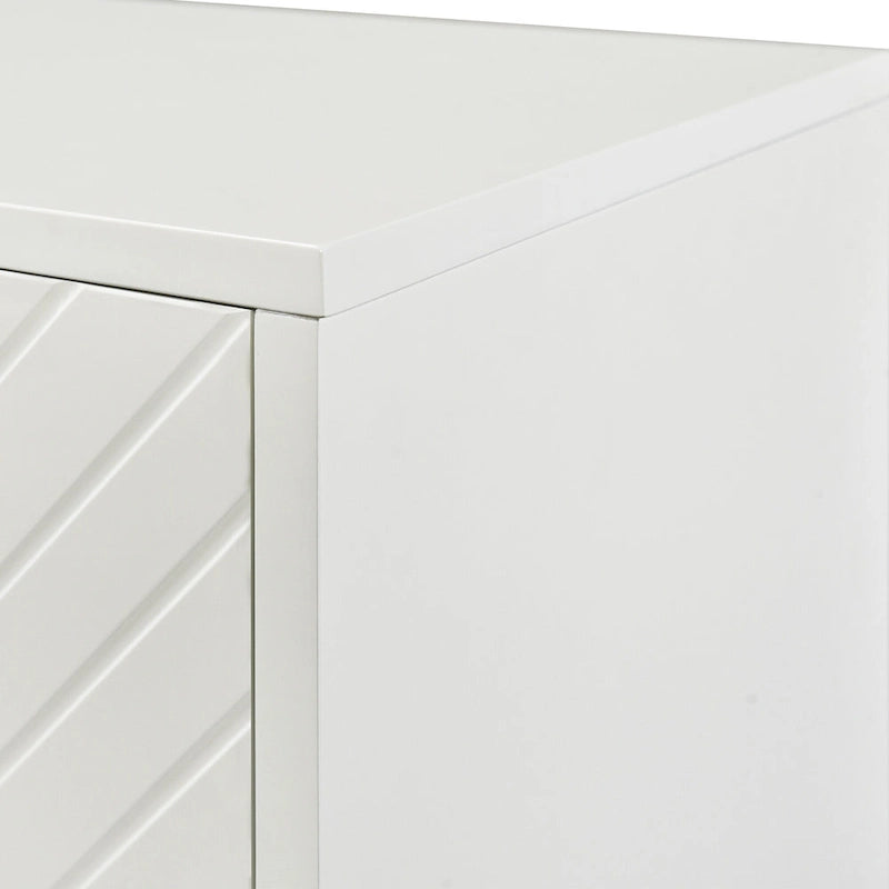 60" 4-Door Storage Sideboard with Diamond Pattern - Black/White/Navy