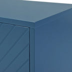 60" 4-Door Storage Sideboard with Diamond Pattern - Black/White/Navy