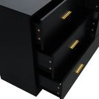 Black 6-Drawer Dresser - Particle Board - Waterproof Surface