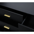 Black 6-Drawer Dresser - Particle Board - Waterproof Surface