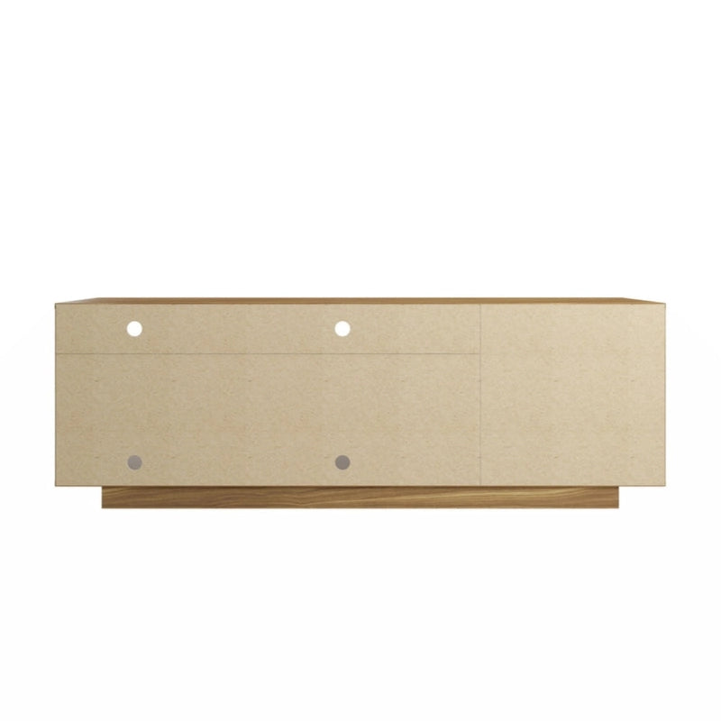 Oak 63" TV Stand with Patterned Door for TVs up to 70"